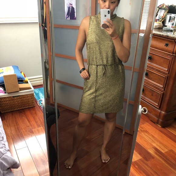 topshop gold dress